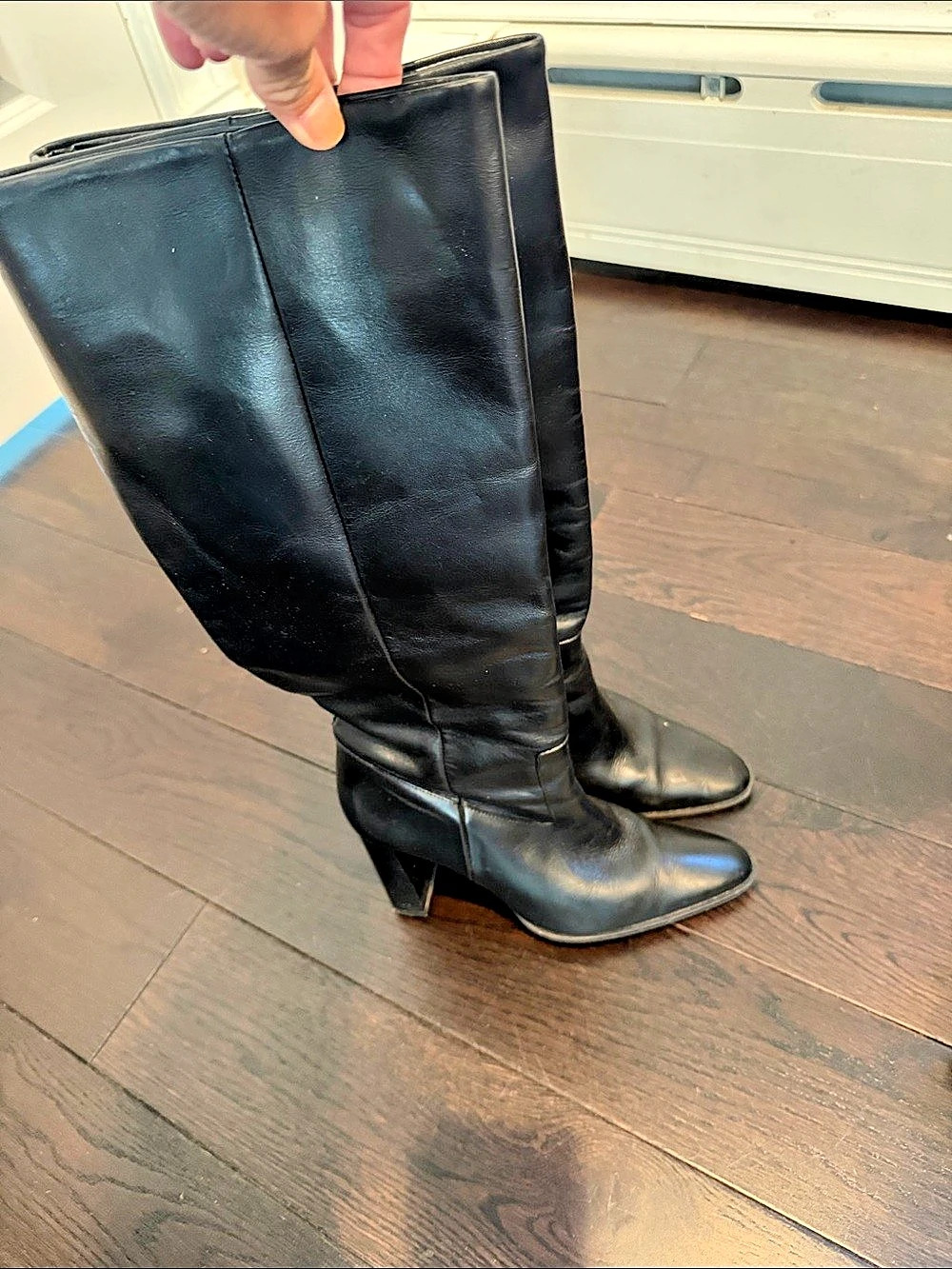 Zara Black Pointed-Toe Heeled Boots EU 39
